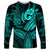 Polynesia Long Sleeve Shirt Whale Tale and Polynesian Sunset Plumeria Turquoise LT9 Unisex Turquoise - Polynesian Pride