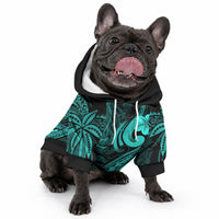 Whale Tale and Polynesian Sunset Plumeria Turquoise Pet Hoodie LT9 - Polynesian Pride