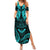 FSM Chuuk States Summer Maxi Dress Micronesia Vintage Polynesian Tribal Aqua Version LT9 Women Aqua - Polynesian Pride