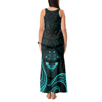 FSM Chuuk States Tank Maxi Dress Micronesia Vintage Polynesian Tribal Aqua Version LT9 - Polynesian Pride