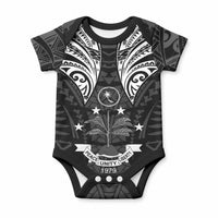 FSM Chuuk States Baby Onesie Micronesia Vintage Polynesian Tribal Black Version LT9 Black - Polynesian Pride