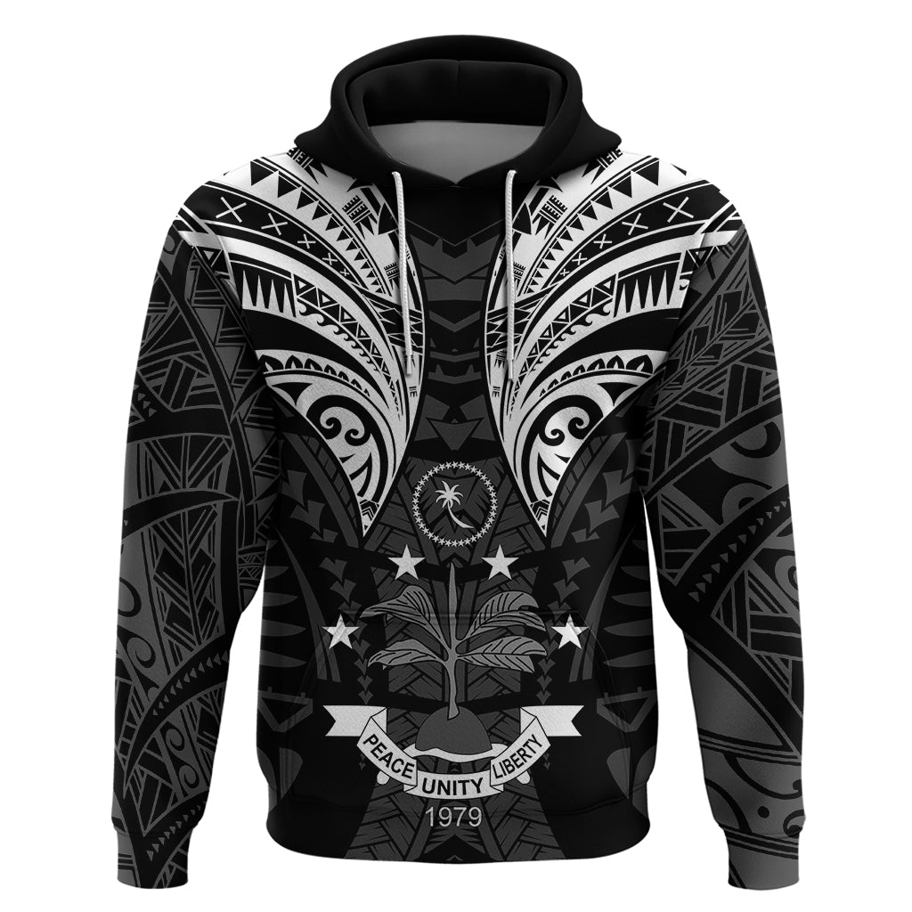 FSM Chuuk States Hoodie Micronesia Vintage Polynesian Tribal Black Version LT9 Pullover Hoodie Black - Polynesian Pride