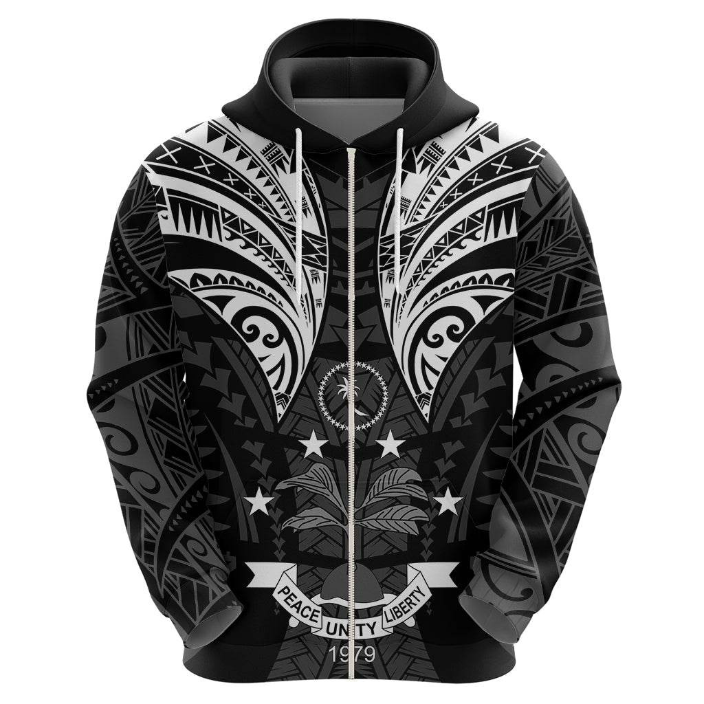FSM Chuuk States Hoodie Micronesia Vintage Polynesian Tribal Black Version LT9 - Polynesian Pride