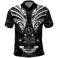 FSM Chuuk States Polo Shirt Micronesia Vintage Polynesian Tribal Black Version LT9 Black - Polynesian Pride