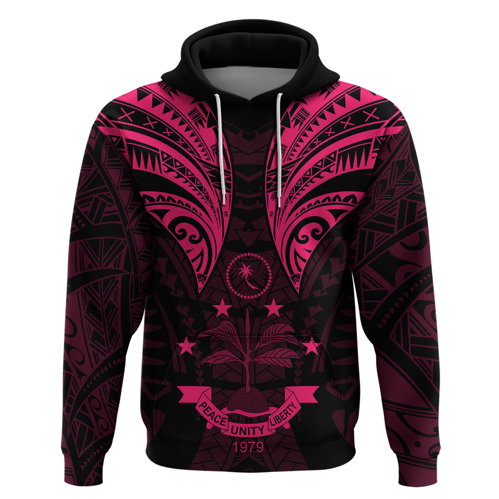 FSM Chuuk States Hoodie Micronesia Vintage Polynesian Tribal Pink Version LT9 Pullover Hoodie Pink - Polynesian Pride