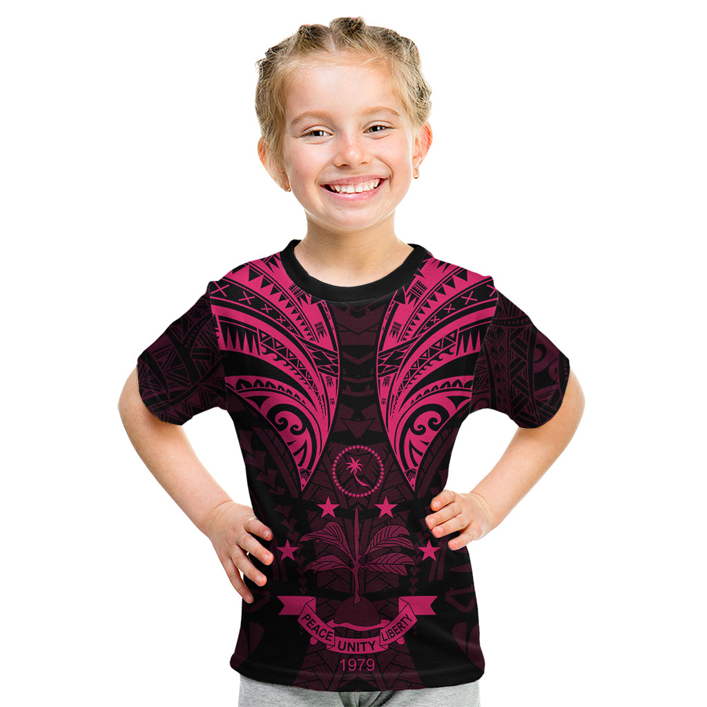 FSM Chuuk States Kid T Shirt Micronesia Vintage Polynesian Tribal Pink Version LT9 Pink - Polynesian Pride