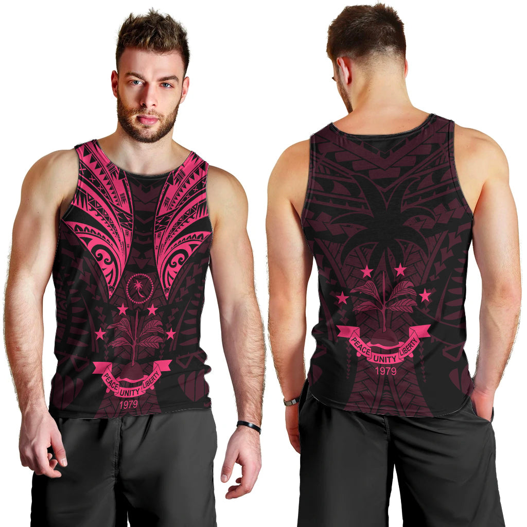 FSM Chuuk States Men Tank Top Micronesia Vintage Polynesian Tribal Pink Version LT9 - Polynesian Pride