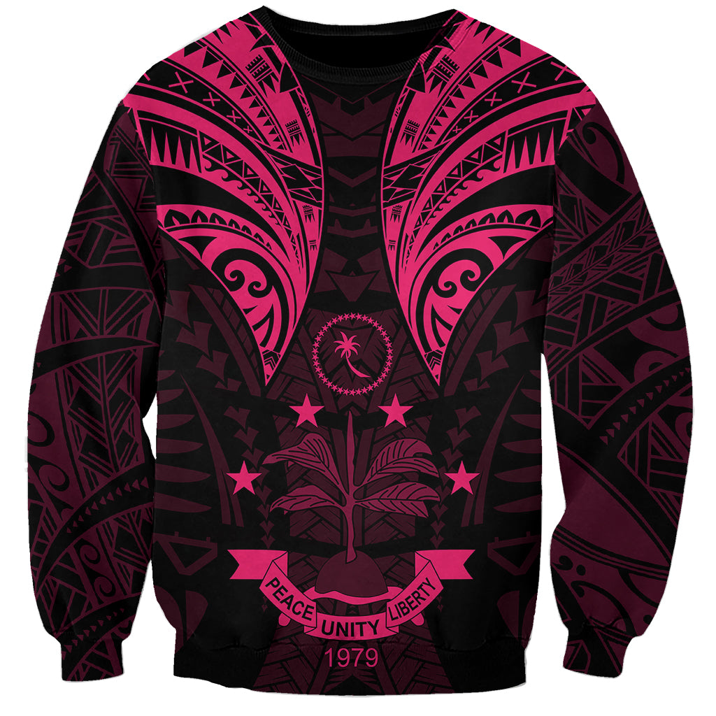 FSM Chuuk States Sweatshirt Micronesia Vintage Polynesian Tribal Pink Version LT9 Unisex Pink - Polynesian Pride