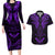 FSM Chuuk States Couples Matching Long Sleeve Bodycon Dress and Hawaiian Shirt Micronesia Vintage Polynesian Tribal Purple Version LT9 Purple - Polynesian Pride