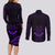 FSM Chuuk States Couples Matching Long Sleeve Bodycon Dress and Long Sleeve Button Shirts Micronesia Vintage Polynesian Tribal Purple Version LT9 - Polynesian Pride