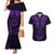 FSM Chuuk States Couples Matching Mermaid Dress and Hawaiian Shirt Micronesia Vintage Polynesian Tribal Purple Version LT9 Purple - Polynesian Pride