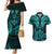 FSM Kosrae States Couples Matching Mermaid Dress and Hawaiian Shirt Micronesia Vintage Polynesian Tribal Aqua Version LT9 Aqua - Polynesian Pride