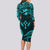 FSM Kosrae States Long Sleeve Bodycon Dress Micronesia Vintage Polynesian Tribal Aqua Version LT9 - Polynesian Pride