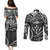 FSM Kosrae States Couples Matching Puletasi Dress and Long Sleeve Button Shirts Micronesia Vintage Polynesian Tribal Black Version LT9 - Polynesian Pride