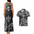 FSM Kosrae States Couples Matching Tank Maxi Dress and Hawaiian Shirt Micronesia Vintage Polynesian Tribal Black Version LT9 - Polynesian Pride