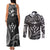 FSM Kosrae States Couples Matching Tank Maxi Dress and Long Sleeve Button Shirts Micronesia Vintage Polynesian Tribal Black Version LT9 - Polynesian Pride