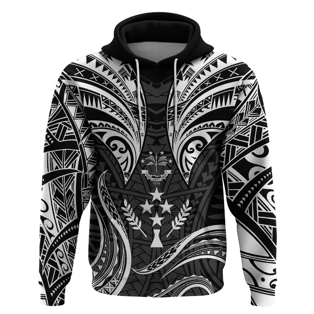 FSM Kosrae States Hoodie Micronesia Vintage Polynesian Tribal Black Version LT9 Pullover Hoodie Black - Polynesian Pride