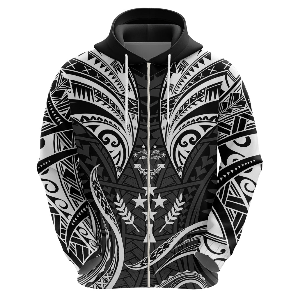 FSM Kosrae States Hoodie Micronesia Vintage Polynesian Tribal Black Version LT9 - Polynesian Pride