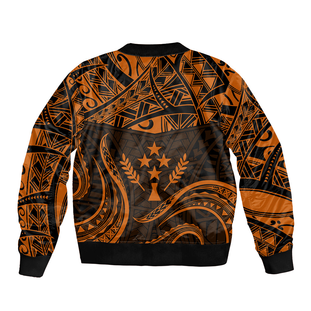 FSM Kosrae States Bomber Jacket Micronesia Vintage Polynesian Tribal Gold Version LT9 - Polynesian Pride