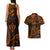 FSM Kosrae States Couples Matching Tank Maxi Dress and Hawaiian Shirt Micronesia Vintage Polynesian Tribal Gold Version LT9 - Polynesian Pride