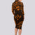 FSM Kosrae States Long Sleeve Bodycon Dress Micronesia Vintage Polynesian Tribal Gold Version LT9 - Polynesian Pride