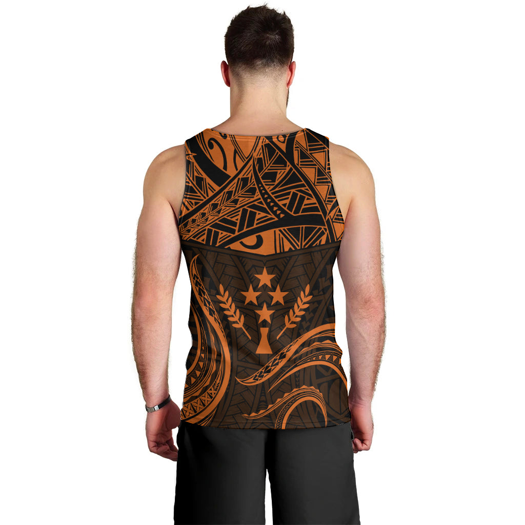 FSM Kosrae States Men Tank Top Micronesia Vintage Polynesian Tribal Gold Version LT9 - Polynesian Pride
