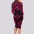 FSM Kosrae States Long Sleeve Bodycon Dress Micronesia Vintage Polynesian Tribal Pink Version LT9 - Polynesian Pride