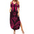 FSM Kosrae States Summer Maxi Dress Micronesia Vintage Polynesian Tribal Pink Version LT9 Women Pink - Polynesian Pride