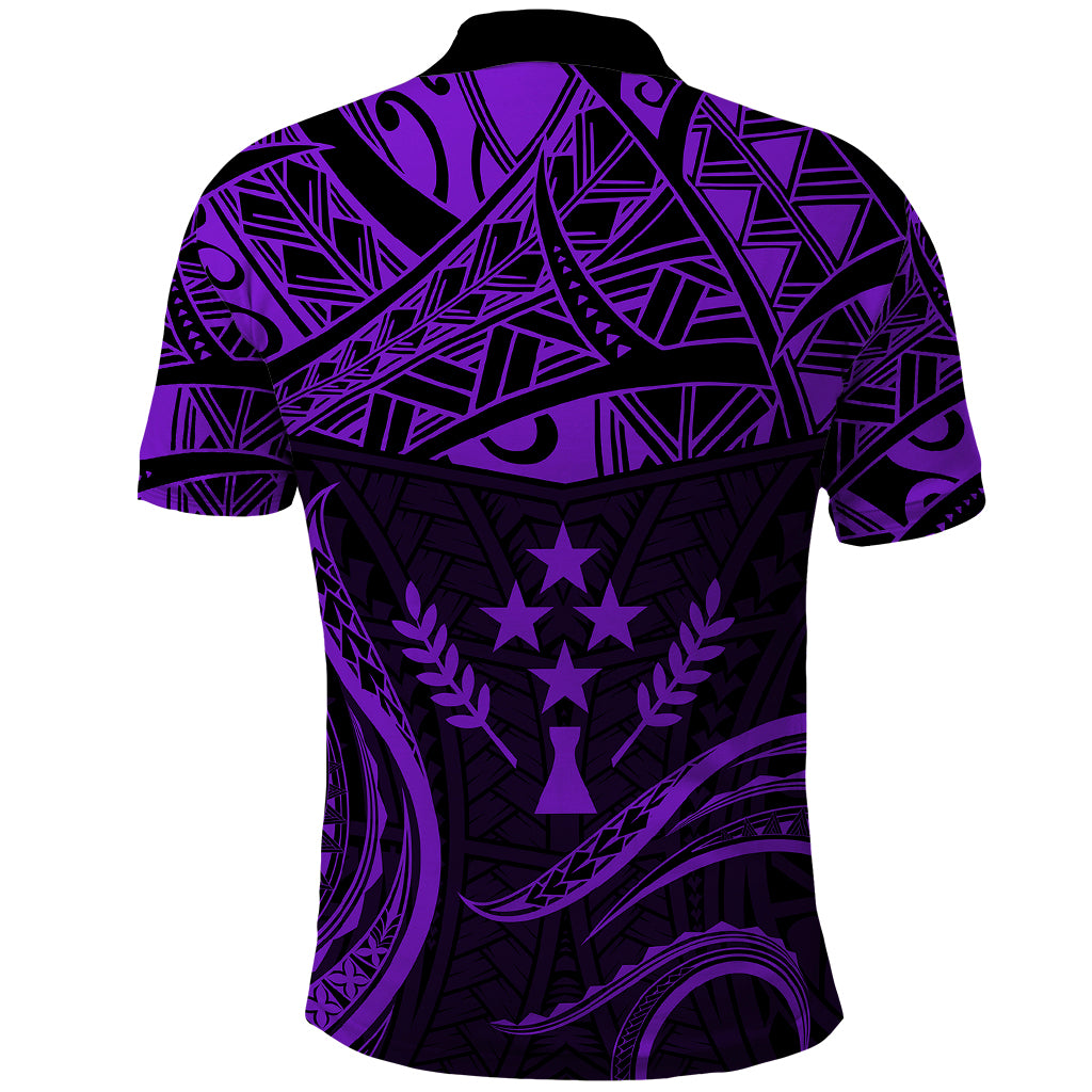 FSM Kosrae States Polo Shirt Micronesia Vintage Polynesian Tribal Purple Version LT9 - Polynesian Pride