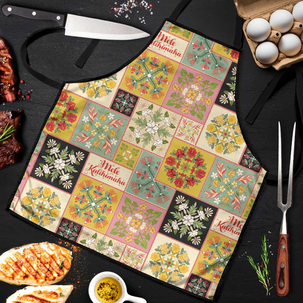 Mele Kalikimaka Hawaii Christmas Apron Melemele Mama Seamless Floral Motif - Polynesian Pride