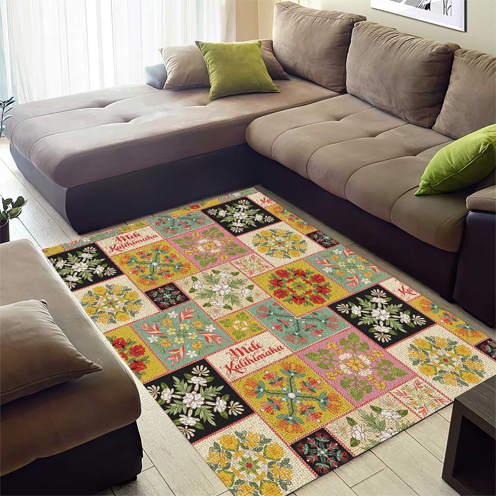 Mele Kalikimaka Hawaii Christmas Area Rug Melemele Mama Seamless Floral Motif - Polynesian Pride