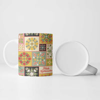 Mele Kalikimaka Hawaii Christmas Ceramic Mug Melemele Mama Seamless Floral Motif - Polynesian Pride