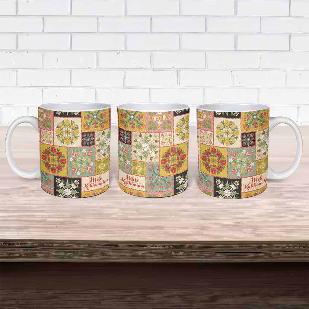 Mele Kalikimaka Hawaii Christmas Ceramic Mug Melemele Mama Seamless Floral Motif - Polynesian Pride