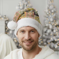 Mele Kalikimaka Hawaii Christmas Santa Hat Melemele Mama Seamless Floral Motif - Polynesian Pride