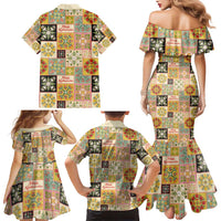 Mele Kalikimaka Hawaii Christmas Family Matching Mermaid Dress and Hawaiian Shirt Melemele Mama Seamless Floral Motif LT9 - Polynesian Pride