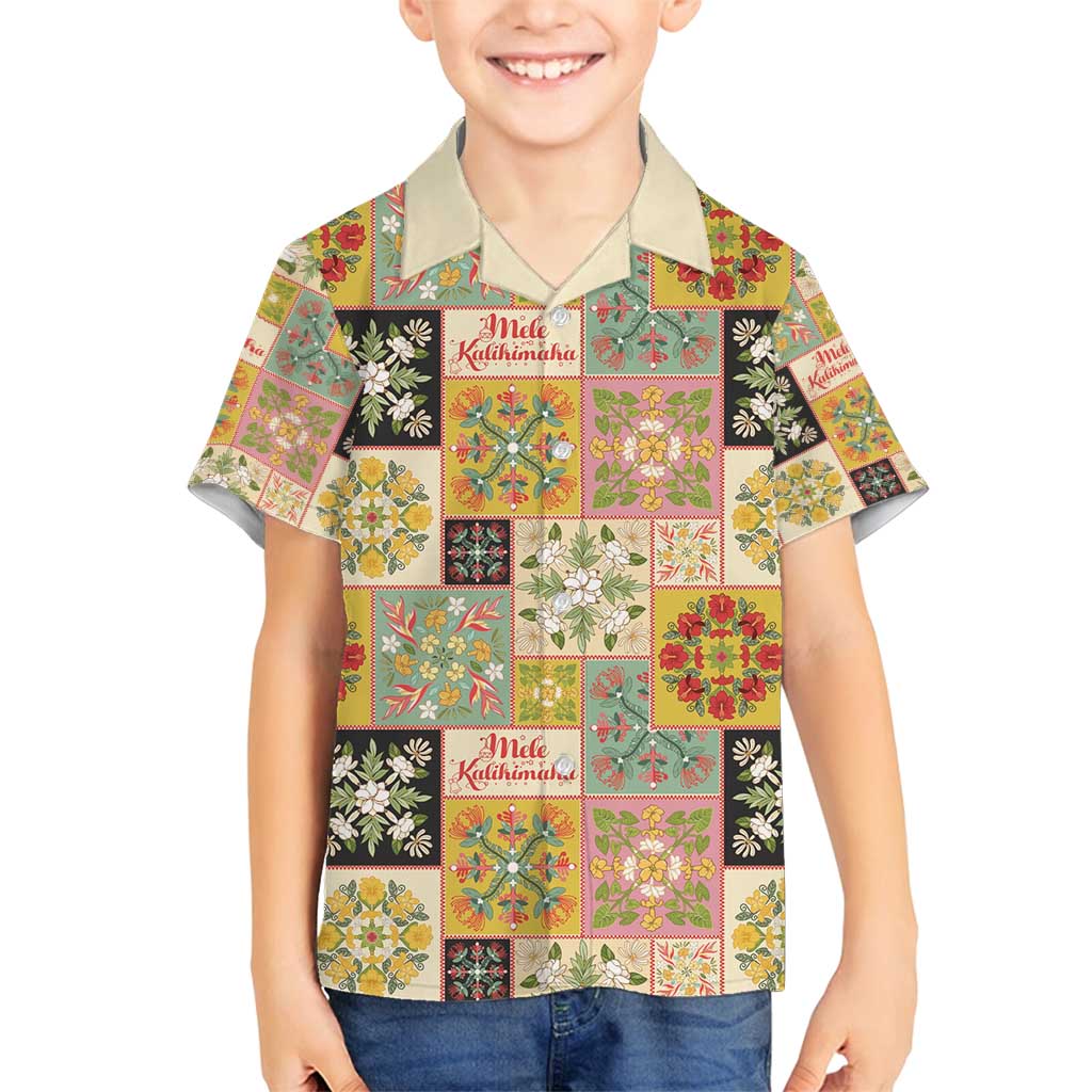 Mele Kalikimaka Hawaii Christmas Family Matching Off Shoulder Short Dress and Hawaiian Shirt Melemele Mama Seamless Floral Motif - Polynesian Pride