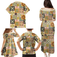 Mele Kalikimaka Hawaii Christmas Family Matching Puletasi and Hawaiian Shirt Melemele Mama Seamless Floral Motif LT9 - Polynesian Pride