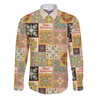 Mele Kalikimaka Hawaii Christmas Family Matching Summer Maxi Dress and Hawaiian Shirt Melemele Mama Seamless Floral Motif - Polynesian Pride