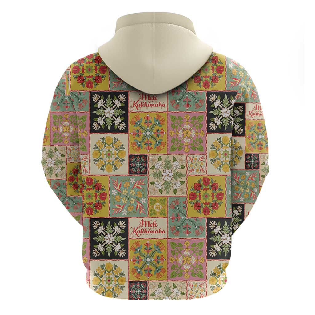 Mele Kalikimaka Hawaii Christmas Hoodie Melemele Mama Seamless Floral Motif - Polynesian Pride