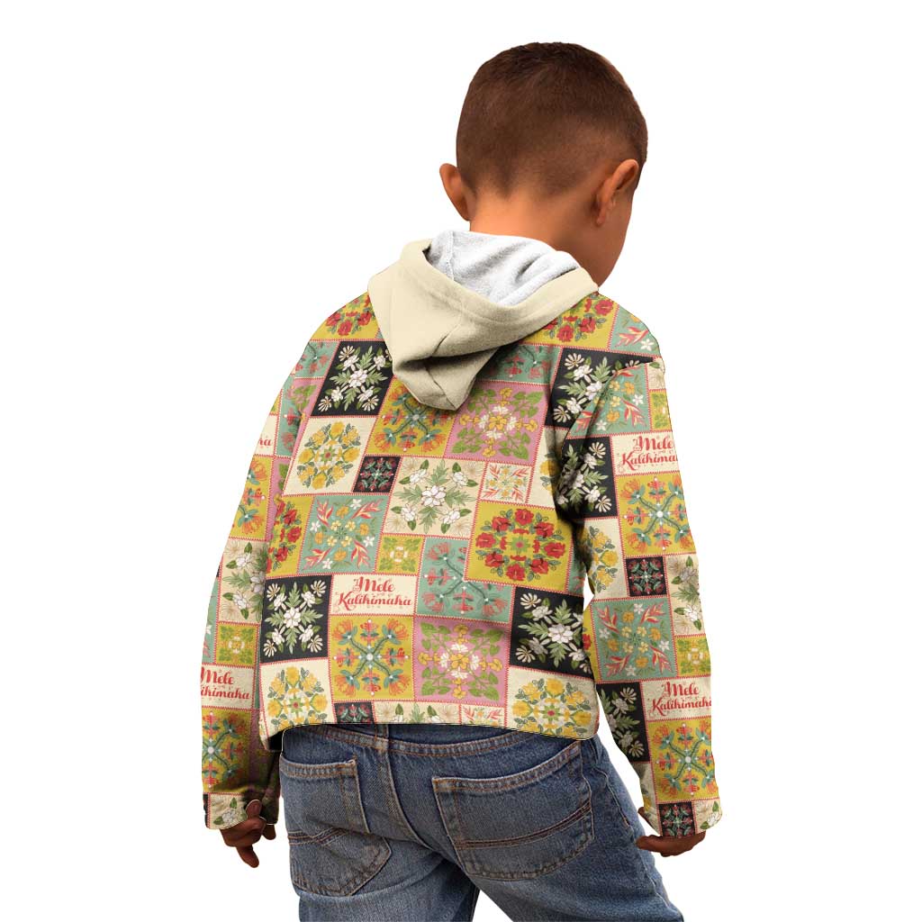 Mele Kalikimaka Hawaii Christmas Kid Hoodie Melemele Mama Seamless Floral Motif - Polynesian Pride