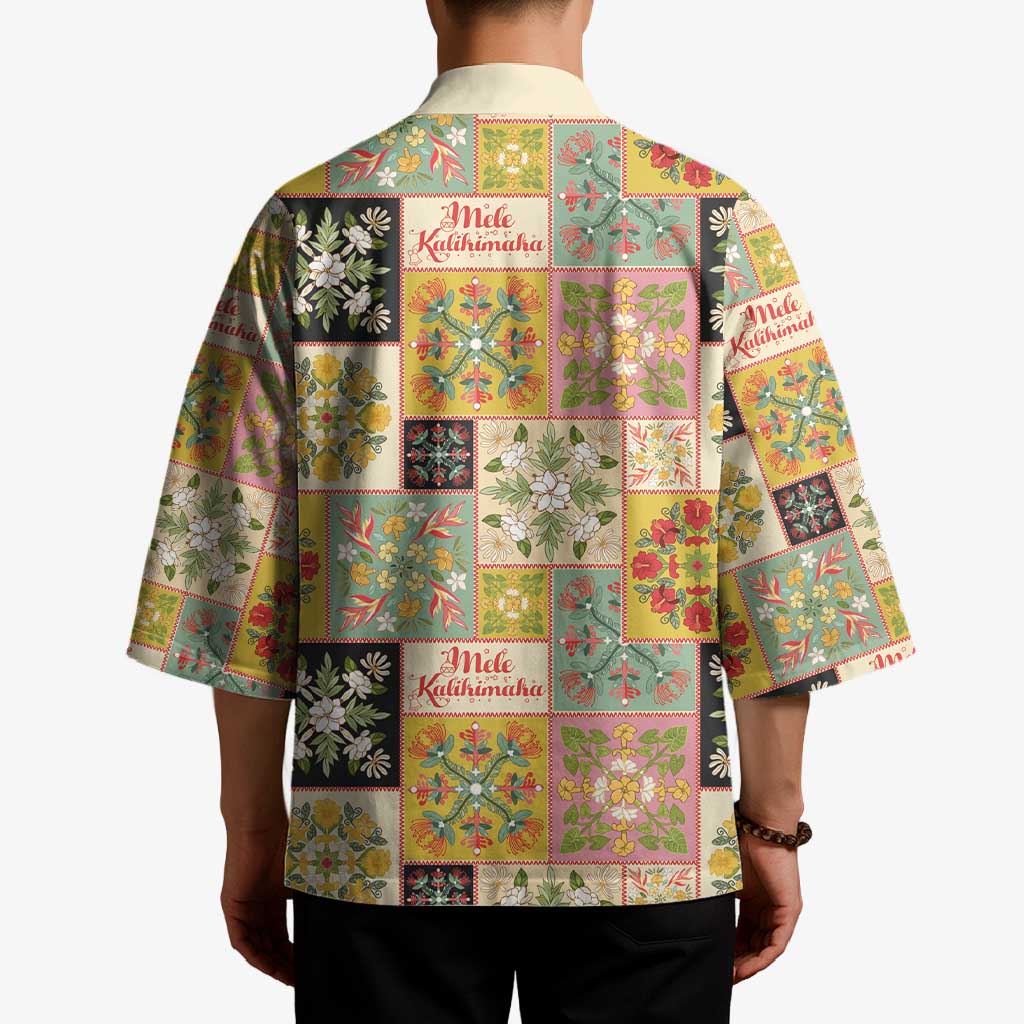 Mele Kalikimaka Hawaii Christmas Kimono Melemele Mama Seamless Floral Motif - Polynesian Pride