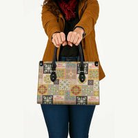 Mele Kalikimaka Hawaii Christmas Leather Bag Melemele Mama Seamless Floral Motif - Polynesian Pride