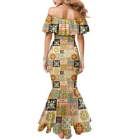 Mele Kalikimaka Hawaii Christmas Mermaid Dress Melemele Mama Seamless Floral Motif LT9 - Polynesian Pride