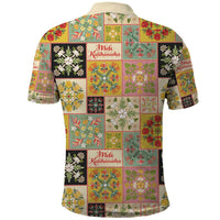 Mele Kalikimaka Hawaii Christmas Polo Shirt Melemele Mama Seamless Floral Motif - Polynesian Pride