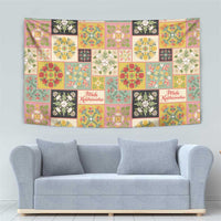 Mele Kalikimaka Hawaii Christmas Tapestry Melemele Mama Seamless Floral Motif - Polynesian Pride