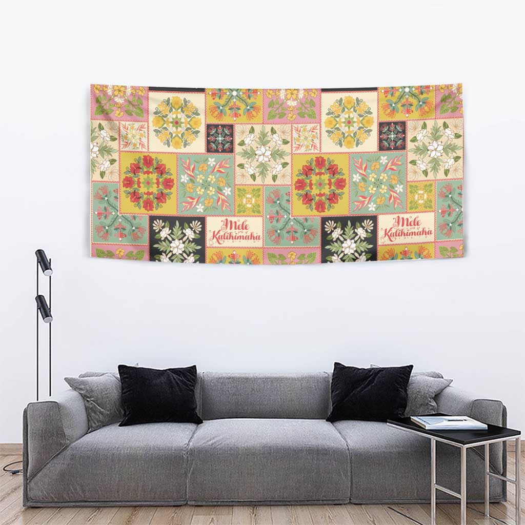 Mele Kalikimaka Hawaii Christmas Tapestry Melemele Mama Seamless Floral Motif - Polynesian Pride
