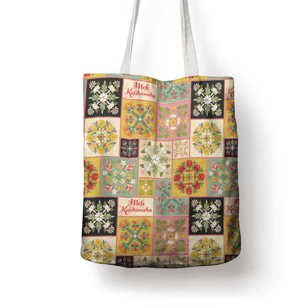 Mele Kalikimaka Hawaii Christmas Tote Bag Melemele Mama Seamless Floral Motif - Polynesian Pride
