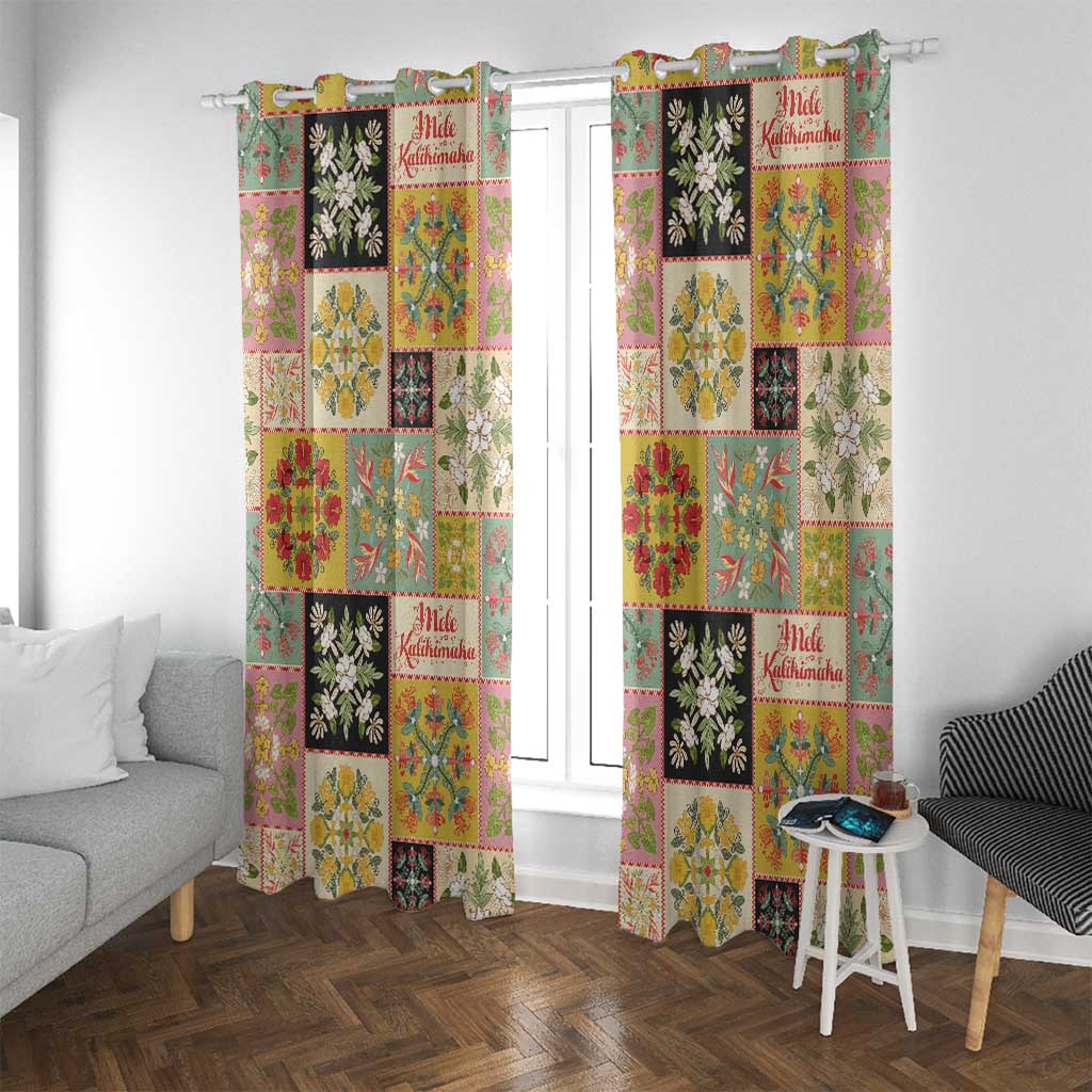 Mele Kalikimaka Hawaii Christmas Window Curtain Melemele Mama Seamless Floral Motif - Polynesian Pride
