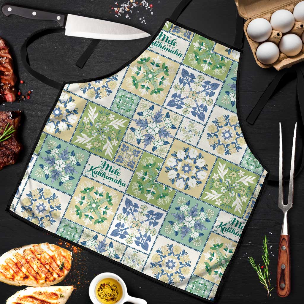 Mele Kalikimaka Hawaii Christmas Apron Omaomao Seamless Floral Motif - Polynesian Pride