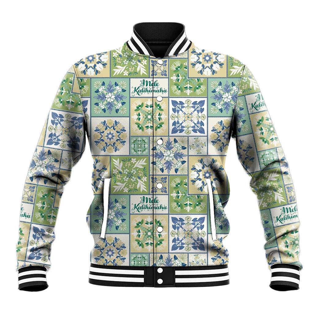 Mele Kalikimaka Hawaii Christmas Baseball Jacket Omaomao Seamless Floral Motif - Polynesian Pride